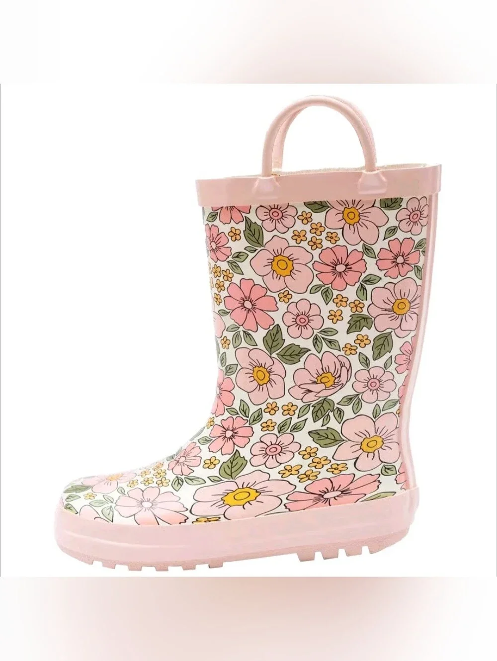 Hudson Baby Girls Rain Boots Pink Yellow Pretty Floral